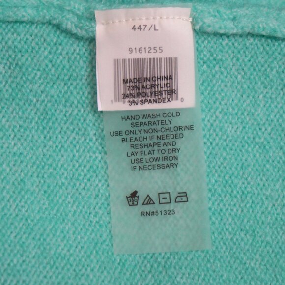 Vince Camuto Aqua Drop Shoulder Soft Cozy Long Sleeve V-Neck Sweater Sz L - Picture 6 of 7